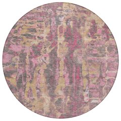 Machine Washable Indoor/Outdoor Chantille ACN2120 Blush 8' x 8' Round Rug