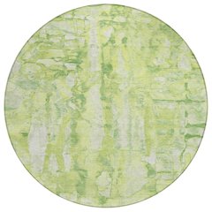 Machine Washable Indoor/Outdoor Chantille ACN2120 Lime 8' x 8' Round Rug