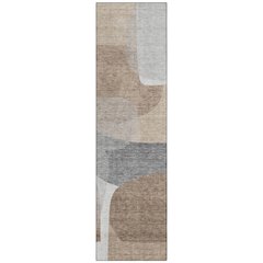 Machine Washable Indoor/Outdoor Chantille ACN2121 Mocha 2'3" x 7'6" Runner Rug