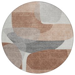 Machine Washable Indoor/Outdoor Chantille ACN2121 Paprika 8' x 8' Round Rug