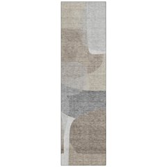 Machine Washable Indoor/Outdoor Chantille ACN2121 Taupe 2'3" x 7'6" Runner Rug