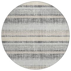Machine Washable Indoor/Outdoor Chantille ACN2122 Black 8' x 8' Round Rug
