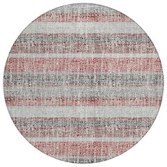 Machine Washable Indoor/Outdoor Chantille ACN2122 Burgundy 8' x 8' Round Rug
