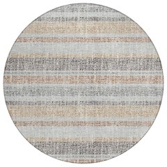 Machine Washable Indoor/Outdoor Chantille ACN2122 Gray 8' x 8' Round Rug
