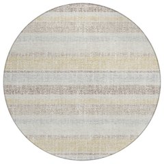 Machine Washable Indoor/Outdoor Chantille ACN2122 Ivory 8' x 8' Round Rug