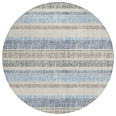 Machine Washable Indoor/Outdoor Chantille ACN2122 Navy 8' x 8' Round Rug