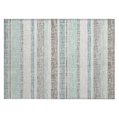 Machine Washable Indoor/Outdoor Chantille ACN2122 Teal 1'8" x 2'6" Rug