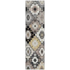 Machine Washable Indoor/Outdoor Chantille ACN2123 Black 2'3" x 7'6" Runner Rug