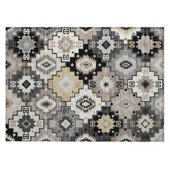 Machine Washable Indoor/Outdoor Chantille ACN2123 Black 1'8" x 2'6" Rug