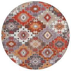 Machine Washable Indoor/Outdoor Chantille ACN2123 Paprika 8' x 8' Round Rug