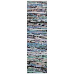 Machine Washable Indoor/Outdoor Chantille ACN2125 Blue 2'3" x 7'6" Runner Rug