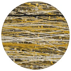 Machine Washable Indoor/Outdoor Chantille ACN2126 Brown 8' x 8' Round Rug