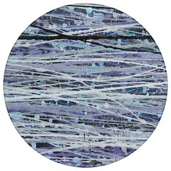 Machine Washable Indoor/Outdoor Chantille ACN2126 Purple 8' x 8' Round Rug