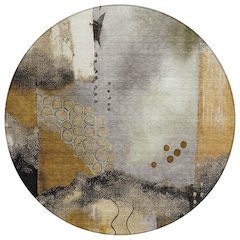 Machine Washable Indoor/Outdoor Chantille ACN2127 Chocolate 8' x 8' Round Rug