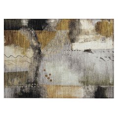Machine Washable Indoor/Outdoor Chantille ACN2127 Chocolate 1'8" x 2'6" Rug