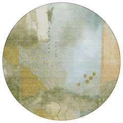 Machine Washable Indoor/Outdoor Chantille ACN2127 Green 8' x 8' Round Rug