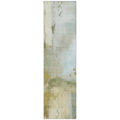Machine Washable Indoor/Outdoor Chantille ACN2127 Green 2'3" x 7'6" Runner Rug
