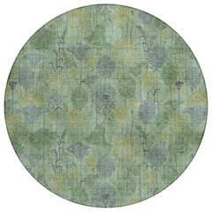 Machine Washable Indoor/Outdoor Chantille ACN2128 Aloe 8' x 8' Round Rug