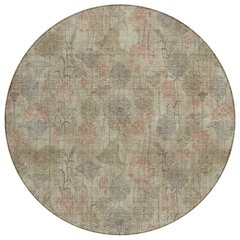 Machine Washable Indoor/Outdoor Chantille ACN2128 Brown 8' x 8' Round Rug