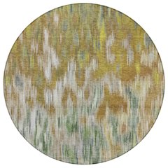 Machine Washable Indoor/Outdoor Chantille ACN2129 Brown 8' x 8' Round Rug