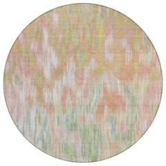Machine Washable Indoor/Outdoor Chantille ACN2129 Coral 8' x 8' Round Rug