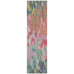Machine Washable Indoor/Outdoor Chantille ACN2129 Pink 2'3" x 7'6" Runner Rug