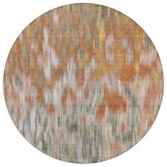 Machine Washable Indoor/Outdoor Chantille ACN2129 Terracotta 8' x 8' Round Rug