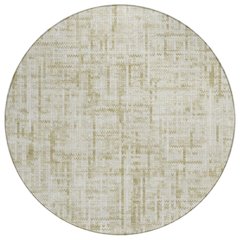 Machine Washable Indoor/Outdoor Chantille ACN2130 Beige 8' x 8' Round Rug