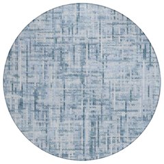 Machine Washable Indoor/Outdoor Chantille ACN2130 Blue 8' x 8' Round Rug