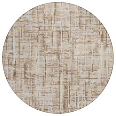 Machine Washable Indoor/Outdoor Chantille ACN2130 Brown 8' x 8' Round Rug