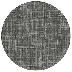 Machine Washable Indoor/Outdoor Chantille ACN2130 Charcoal 8' x 8' Round Rug