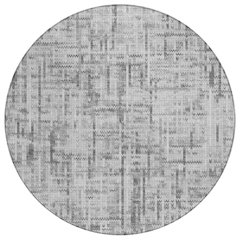 Machine Washable Indoor/Outdoor Chantille ACN2130 Gray 8' x 8' Round Rug