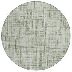 Machine Washable Indoor/Outdoor Chantille ACN2130 Green 8' x 8' Round Rug