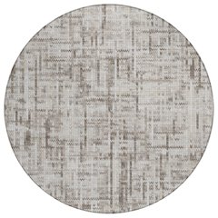 Machine Washable Indoor/Outdoor Chantille ACN2130 Taupe 8' x 8' Round Rug