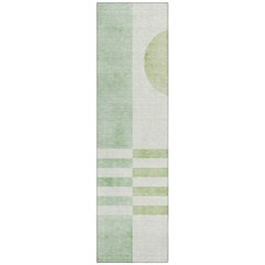 Machine Washable Indoor/Outdoor Chantille ACN2131 Green 2'3" x 7'6" Runner Rug