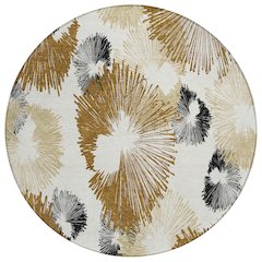 Machine Washable Indoor/Outdoor Chantille ACN2132 Chocolate 8' x 8' Round Rug