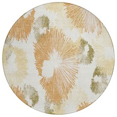 Machine Washable Indoor/Outdoor Chantille ACN2132 Coral 8' x 8' Round Rug