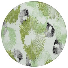 Machine Washable Indoor/Outdoor Chantille ACN2132 Olive 8' x 8' Round Rug