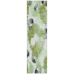 Machine Washable Indoor/Outdoor Chantille ACN2132 Olive 2'3" x 7'6" Runner Rug