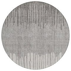 Machine Washable Indoor/Outdoor Chantille ACN2135 Gray 8' x 8' Round Rug