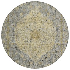 Machine Washable Indoor/Outdoor Chantille ACN2136 Pewter 8' x 8' Round Rug