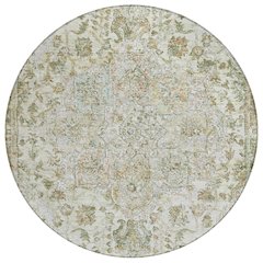 Machine Washable Indoor/Outdoor Chantille ACN2138 Ivory 8' x 8' Round Rug