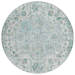 Machine Washable Indoor/Outdoor Chantille ACN2138 Teal 8' x 8' Round Rug