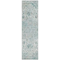 Machine Washable Indoor/Outdoor Chantille ACN2138 Teal 2'3" x 7'6" Runner Rug