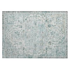 Machine Washable Indoor/Outdoor Chantille ACN2138 Teal 1'8" x 2'6" Rug
