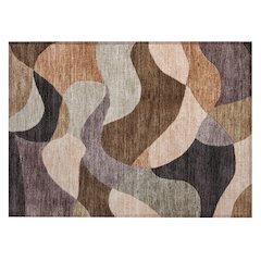 Machine Washable Indoor/Outdoor Chantille ACN2141 Chocolate 1'8" x 2'6" Rug