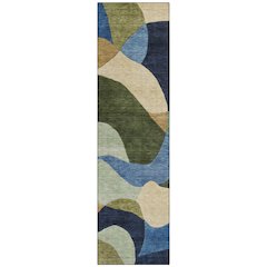 Machine Washable Indoor/Outdoor Chantille ACN2141 Green 2'3" x 7'6" Runner Rug