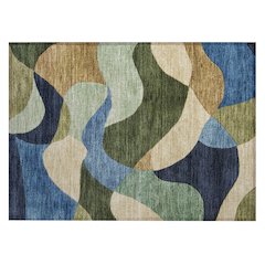 Machine Washable Indoor/Outdoor Chantille ACN2141 Green 1'8" x 2'6" Rug