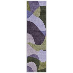 Machine Washable Indoor/Outdoor Chantille ACN2141 Purple 2'3" x 7'6" Runner Rug