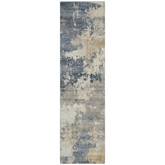 Machine Washable Indoor/Outdoor Chantille ACN2142 Blue 2'3" x 7'6" Runner Rug